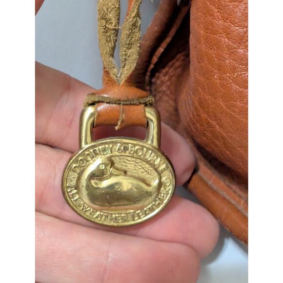 Vintage Dooney and Bourke Brown Crossbody All Weather Leather Bag with Buckles - Picture 4 of 10